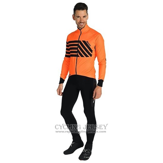 2019 Cycling Jersey Santini Svolta Orange Black Long Sleeve And Bib Tight